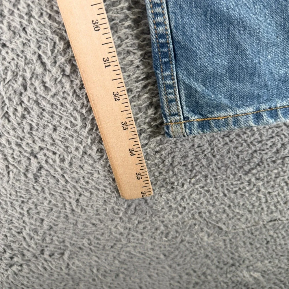 Levi's 569 Jeans Mens 42x34 Blue Cotton Denim Straight Travel Distressed Faded